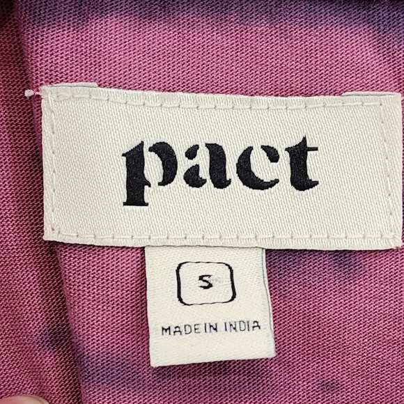 Pact Women's 100% Organic Cotton Tie Dye Shirt Sleeves Mini Dress - S - Picture 3 of 7